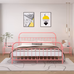 VidaXL 325095 nightstand/bedside table Pink, Transparent