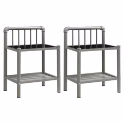 VidaXL 325101, Grey, Black, Glass, Metal, 450 mm, 345 mm, 625 mm, 2 pc(s)