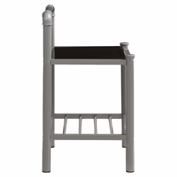 VidaXL 325101 nightstand/bedside table Grey, Black - Additional view 4