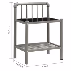 VidaXL 325101 nightstand/bedside table Grey, Black - Additional view 7