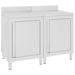 vidaXL Commercial Work Table Cabinet 120cm Stainless Steel Restaurant Cupboard
