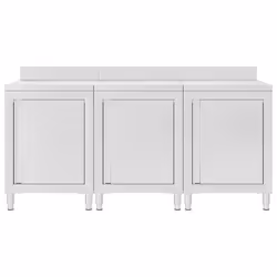 vidaXL Commercial Work Table Cabinet 180cm Stainless Steel Restaurant Cupboard