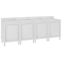 vidaXL Commercial Work Table Cabinet 240cm Stainless Steel Restaurant Cupboard