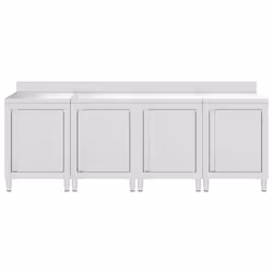 vidaXL Commercial Work Table Cabinet 240cm Stainless Steel Restaurant Cupboard - Additional view 2