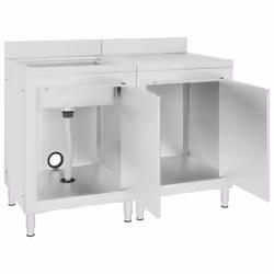 vidaXL Commercial Kitchen Sink Cabinet Stainless Steel Restaurant Cupboard