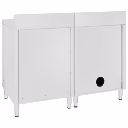 vidaXL Commercial Kitchen Sink Cabinet Stainless Steel Restaurant Cupboard