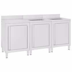 vidaXL Commercial Kitchen Sink Cabinet 180cm Stainless Steel Storage Cupboard