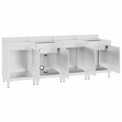 vidaXL Commercial Kitchen Sink Cabinet 240cm Stainless Steel Storage Cupboard