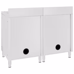 vidaXL 2x Commercial Kitchen Sink Cabinets Stainless Steel Restaurant Cupboard