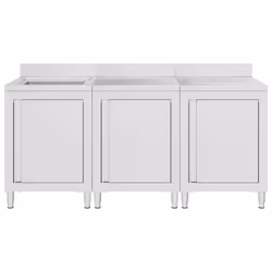 vidaXL Commercial Kitchen Sink Cabinet 180cm Stainless Steel Storage Cupboard