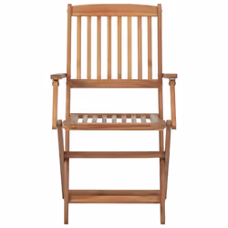 vidaXL 4x Solid Acacia Wood Folding Outdoor Chairs Wooden Garden Dining Seat - Additional view 2