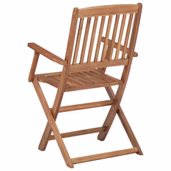 vidaXL 4x Solid Acacia Wood Folding Outdoor Chairs Wooden Garden Dining Seat - Additional view 4
