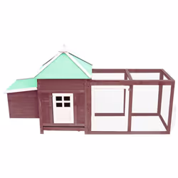 vidaXL Solid Firwood Chicken Coop with Nest Box Mocha Hen House Hutch Cage