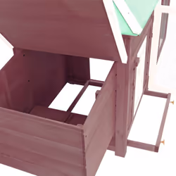 vidaXL Solid Firwood Chicken Coop with Nest Box Mocha Hen House Hutch Cage - Additional view 4