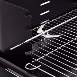 vidaXL Charcoal BBQ Grill Charcoal Grill with Wheels BBQ Smoker Black Steel - Additional view 5