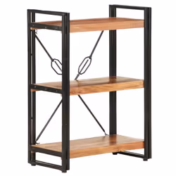 vidaXL Solid Acacia Wood 3-Tier Bookcase 60x30x80 cm Book Cabinet Bookshelf