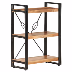 vidaXL Solid Acacia Wood 3-Tier Bookcase 60x30x80 cm Book Cabinet Bookshelf - Additional view 4