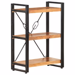 vidaXL Solid Acacia Wood 3-Tier Bookcase 60x30x80 cm Book Cabinet Bookshelf - Additional view 5