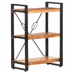vidaXL Solid Acacia Wood 3-Tier Bookcase 60x30x80 cm Book Cabinet Bookshelf - Additional view 6