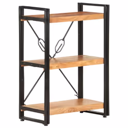 vidaXL Solid Acacia Wood 3-Tier Bookcase 60x30x80 cm Book Cabinet Bookshelf - Additional view 7