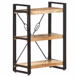 vidaXL Solid Mango Wood 3-Tier Bookcase 60x30x80 cm Book Cabinet Bookshelf - Additional view 4