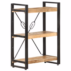 vidaXL Solid Mango Wood 3-Tier Bookcase 60x30x80 cm Book Cabinet Bookshelf - Additional view 5