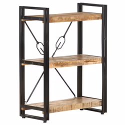 vidaXL Solid Mango Wood 3-Tier Bookcase 60x30x80 cm Book Cabinet Bookshelf - Additional view 6