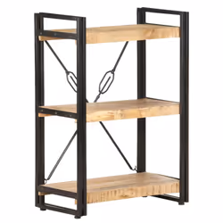 vidaXL Solid Mango Wood 3-Tier Bookcase 60x30x80 cm Book Cabinet Bookshelf - Additional view 7