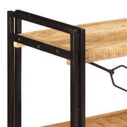vidaXL Bookcase Bookshelf Wooden Storage Rack Shelf Solid Wood Mango and Iron - solid mango wood, 140 x 30 x 80 cm