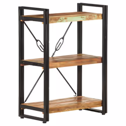 vidaXL 3-Tier Bookcase 60x30x80 cm Solid Reclaimed Wood Book Rack Bookshelf