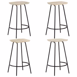 vidaXL 4x Solid Mango Wood Bar Stools Kitchen Stool Armchairs Garden Chairs