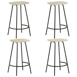 vidaXL 4x Solid Mango Wood Bar Stools Kitchen Stool Armchairs Garden Chairs
