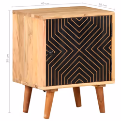 vidaXL Solid Acacia Wood Bedside Cabinet Bed Stand Wooden Side Furniture Home - Additional view 9