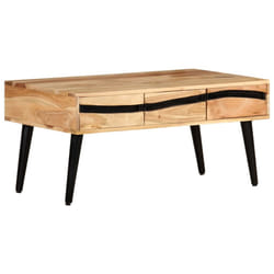 vidaXL Solid Acacia Wood Coffee Table Wooden Couch Side Centre Desk Furniture