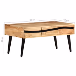 vidaXL Solid Acacia Wood Coffee Table Wooden Couch Side Centre Desk Furniture - Additional view 7