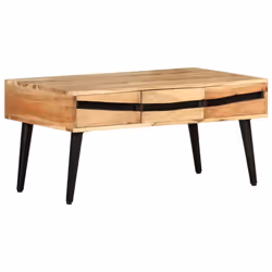 vidaXL Solid Acacia Wood Coffee Table Wooden Couch Side Centre Desk Furniture - Additional view 9
