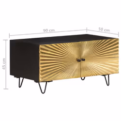 vidaXL Solid Mango Wood Coffee Table 90x50x45 cm Furniture Stand Couch Cabinet