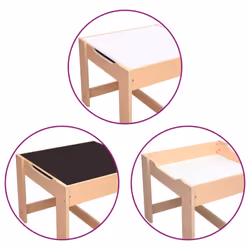 vidaXL Children's Table with 3 Chairs White MDF Kids Baby Furnitures Sets - Additional view 8