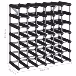 vidaXL Solid Pine Wood Wine Rack for 42 Bottles Black Storage Bottle Holder - Additional view 4