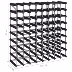 vidaXL Solid Pine Wood Wine Rack for 72 Bottles Black Storage Bottle Holder - Additional view 4
