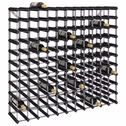 vidaXL Solid Pine Wood Wine Rack for 120 Bottles Black Storage Bottle Holder