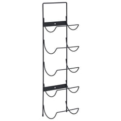 vidaXL Wall Mounted Wine Rack for 5 Bottles Black Iron Wall Mounted Cabinet
