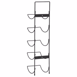 vidaXL Wall Mounted Wine Rack for 5 Bottles Black Iron Wall Mounted Cabinet - Additional view 4