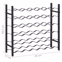 vidaXL Wine Rack for 36 Bottles Black Iron - Additional view 5