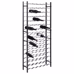 vidaXL Wine Rack for 96 Bottles Black Iron Storage Cabinet Holder Shelf Indoor