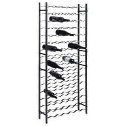 vidaXL Wine Rack for 96 Bottles Black Iron Storage Cabinet Holder Shelf Indoor