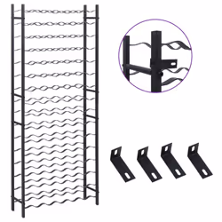 vidaXL Wine Rack for 96 Bottles Black Iron Storage Cabinet Holder Shelf Indoor - Additional view 4