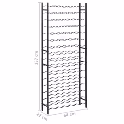 vidaXL Wine Rack for 96 Bottles Black Iron Storage Cabinet Holder Shelf Indoor - Additional view 6