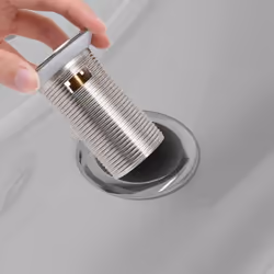 vidaXL Push Drain with Overflow Function Chrome Wash Basin Tap Pop-up Valve