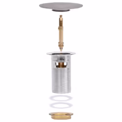 vidaXL Push Drain with Overflow Function Chrome Wash Basin Tap Pop-up Valve - Additional view 6